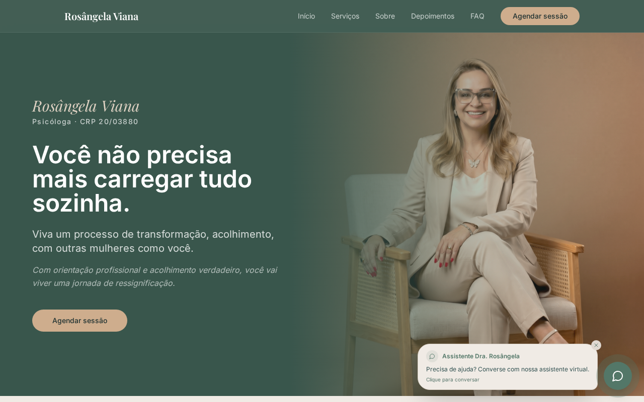 Preview do site Dra. Rosângela Viana